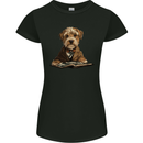 A Dog Reading a Book Womens Petite Cut T-Shirt Black