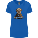 A Dog Reading a Book Womens Wider Cut T-Shirt Royal Blue