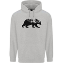 A Double Exposure Grizzly Bear Trekking Mens 80% Cotton Hoodie Sports Grey