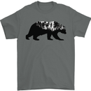 A Double Exposure Grizzly Bear Trekking Mens T-Shirt 100% Cotton Charcoal