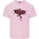 A Dragon Climbing the Material Mens Cotton T-Shirt Tee Top Light Pink