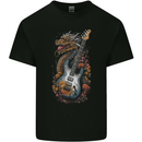 A Dragon and Guitar Rock Music Fantasy Kids T-Shirt Childrens Black