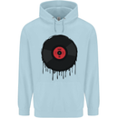 A Dripping Vinyl Record Turntable Decks DJ Childrens Kids Hoodie Light Blue