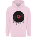 A Dripping Vinyl Record Turntable Decks DJ Childrens Kids Hoodie Light Pink