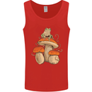 A Frog & 3 Mushrooms Foraging Mycology Fungi Mens Vest Tank Top Red