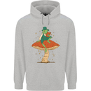 A Frog & Book Mushrooms Foraging Mycology Fungi Mens 80% Cotton Hoodie Sports Grey