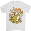 A Frog and Mushrooms Foraging Mycology Fungi Mens T-Shirt 100% Cotton White
