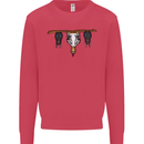 A Funny Chicken With Bats Kids Sweatshirt Jumper Heliconia