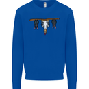 A Funny Chicken With Bats Kids Sweatshirt Jumper Royal Blue