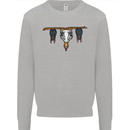 A Funny Chicken With Bats Kids Sweatshirt Jumper Sports Grey