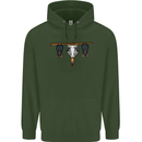A Funny Chicken With Bats Mens 80% Cotton Hoodie Forest Green