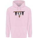 A Funny Chicken With Bats Mens 80% Cotton Hoodie Light Pink