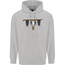A Funny Chicken With Bats Mens 80% Cotton Hoodie Sports Grey