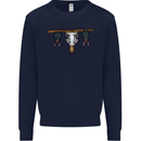 A Funny Chicken With Bats Mens Sweatshirt Jumper Navy Blue