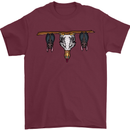 A Funny Chicken With Bats Mens T-Shirt 100% Cotton Maroon