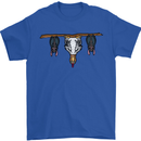 A Funny Chicken With Bats Mens T-Shirt 100% Cotton Royal Blue