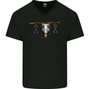 A Funny Chicken With Bats Mens V-Neck Cotton T-Shirt Black