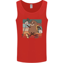 A Funny Hiking Sloth With Walking Gear Mens Vest Tank Top Red