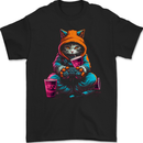 A Gaming Cat Cool Gamer Video Games Mens Gildan Cotton T-Shirt Black