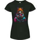 A Gaming Cat Cool Gamer Video Games Womens Petite Cut T-Shirt Black
