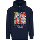 A Girl Who Loves Elves Christmas Anime Xmas Childrens Kids Hoodie Navy Blue