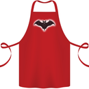 A Glowing Bat Vampires Halloween Cotton Apron 100% Organic Red