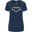 A Glowing Bat Vampires Halloween Womens Wider Cut T-Shirt Navy Blue