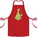 A Llama Wearing a Christmas Hat Xmas Cotton Apron 100% Organic Red