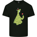 A Llama Wearing a Christmas Hat Xmas Kids T-Shirt Childrens Black