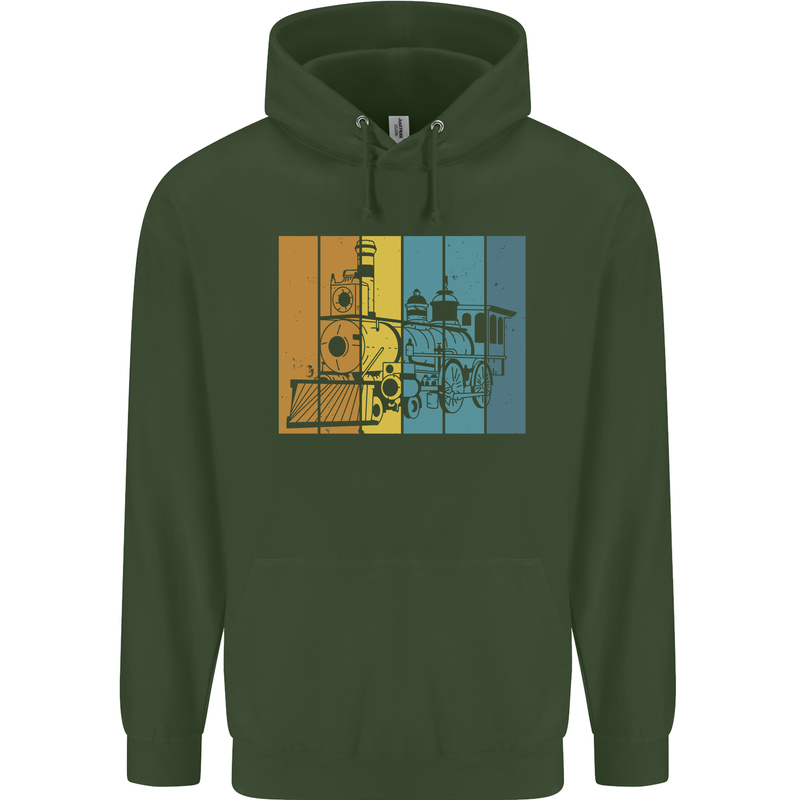 A Locomotive Trainspotter Trains Trainspotting Childrens Kids Hoodie Forest Green