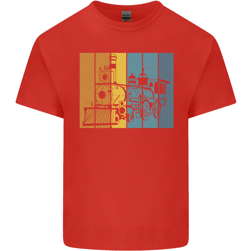 A Locomotive Trainspotter Trains Trainspotting Mens Cotton T-Shirt Tee Top Red