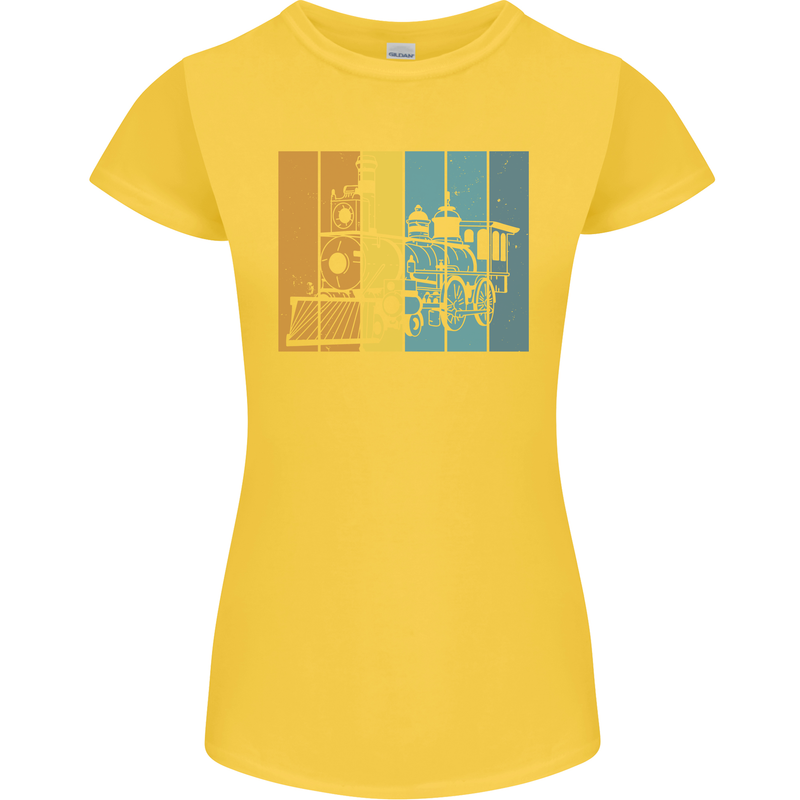 A Locomotive Trainspotter Trains Trainspotting Womens Petite Cut T-Shirt Yellow