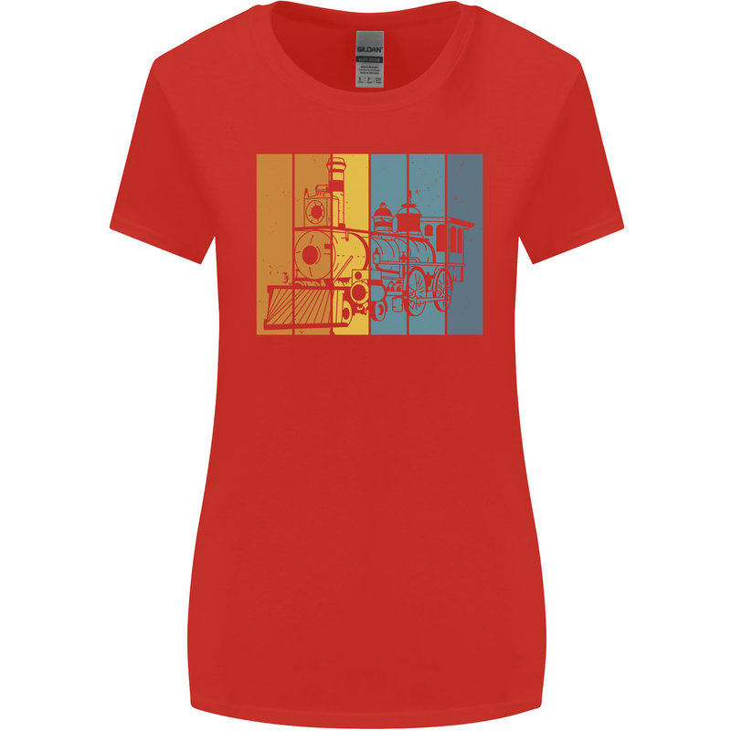 A Locomotive Trainspotter Trains Trainspotting Womens Wider Cut T-Shirt Red