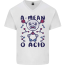 A Mean O Acid Funny Angry Biology Mens V-Neck Cotton T-Shirt White