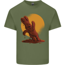 A Melting Chocolate Bunny Easter Mens Cotton T-Shirt Tee Top Military Green