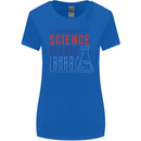 A Moment of Science Please Funny Chemistry Womens Wider Cut T-Shirt Royal Blue