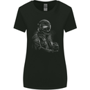A Monochrome Biker Motorcycle Motorbike Womens Wider Cut T-Shirt Black