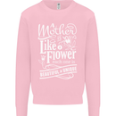 A Mother is Like a Flower Mum Mom Day Kids Sweatshirt Jumper Light Pink