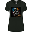A Motocross Illustration MotoX Dirt Bike Motorsports Womens Wider Cut T-Shirt Black
