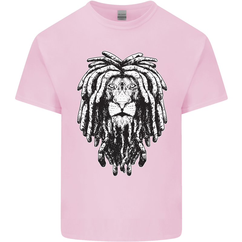 A Rasta Lion With Dreadlocks Jamaica Reggae Mens Cotton T-Shirt Tee Top Light Pink