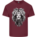 A Rasta Lion With Dreadlocks Jamaica Reggae Mens Cotton T-Shirt Tee Top Maroon