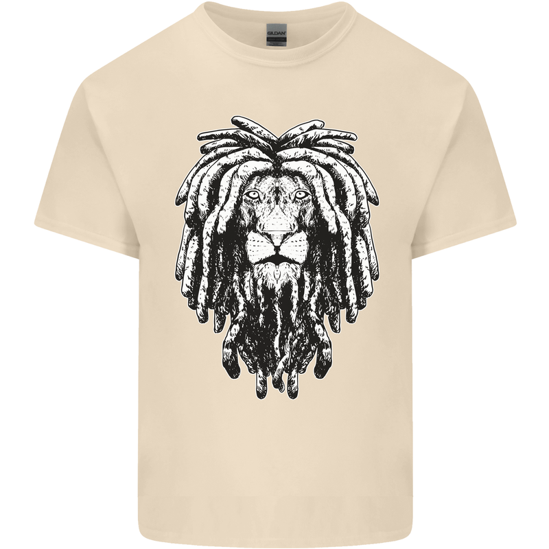 A Rasta Lion With Dreadlocks Jamaica Reggae Mens Cotton T-Shirt Tee Top Natural