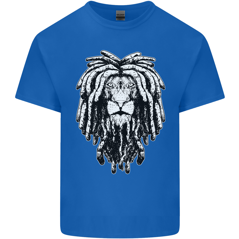 A Rasta Lion With Dreadlocks Jamaica Reggae Mens Cotton T-Shirt Tee Top Royal Blue