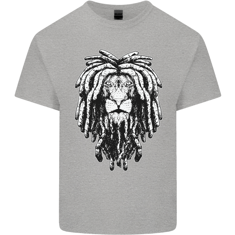 A Rasta Lion With Dreadlocks Jamaica Reggae Mens Cotton T-Shirt Tee Top Sports Grey