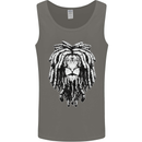 A Rasta Lion With Dreadlocks Jamaica Reggae Mens Vest Tank Top Charcoal