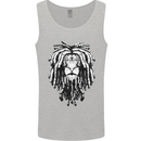 A Rasta Lion With Dreadlocks Jamaica Reggae Mens Vest Tank Top Sports Grey