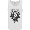 A Rasta Lion With Dreadlocks Jamaica Reggae Mens Vest Tank Top White