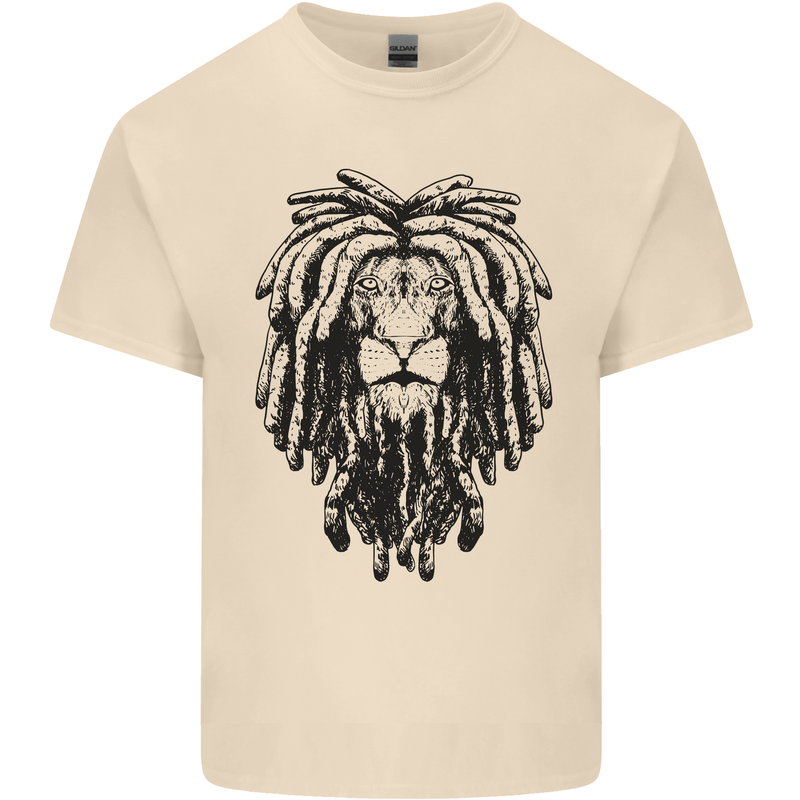 A Rasta Lion With Dreadlocks Jamaican Reggae Mens Cotton T-Shirt Tee Top Natural