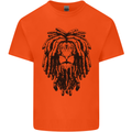 A Rasta Lion With Dreadlocks Jamaican Reggae Mens Cotton T-Shirt Tee Top Orange