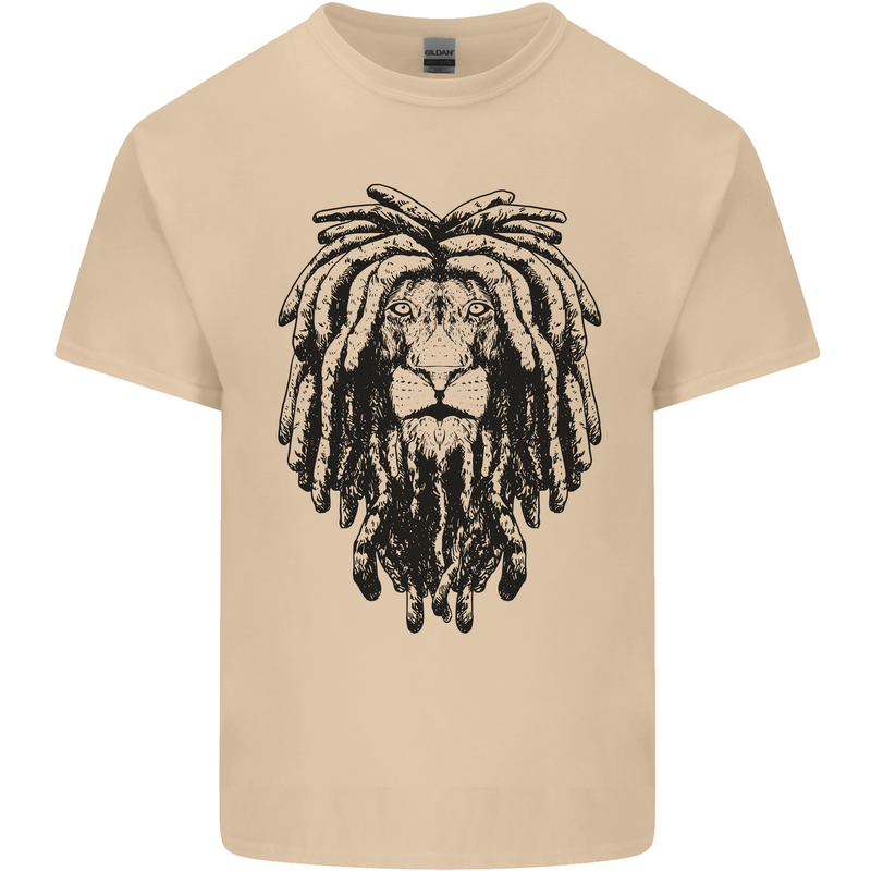 A Rasta Lion With Dreadlocks Jamaican Reggae Mens Cotton T-Shirt Tee Top Sand